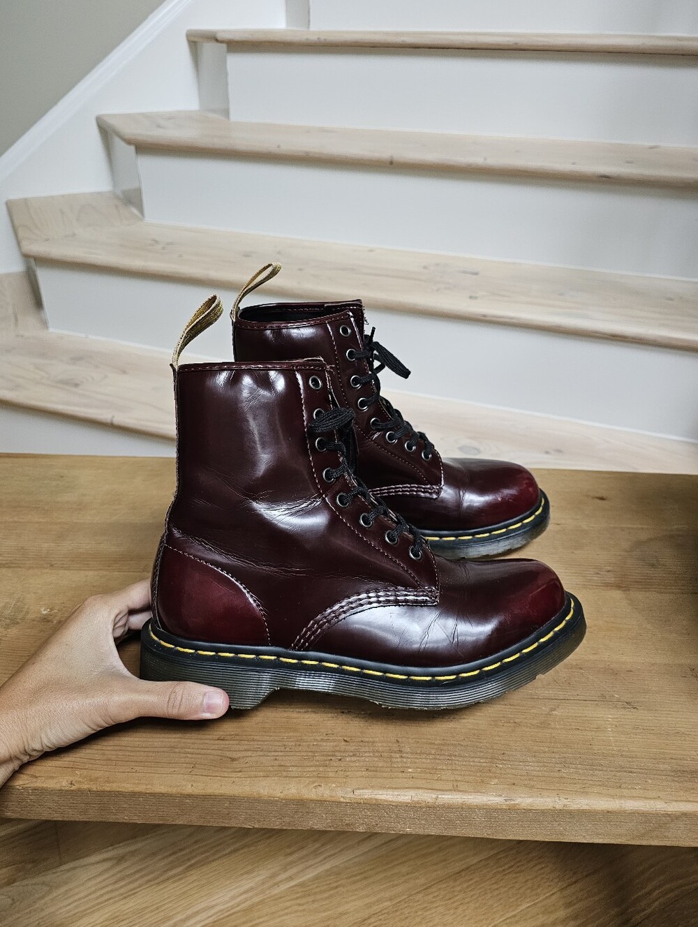 Dr. Martens Cherry Red Oxford Boots size 9 womens